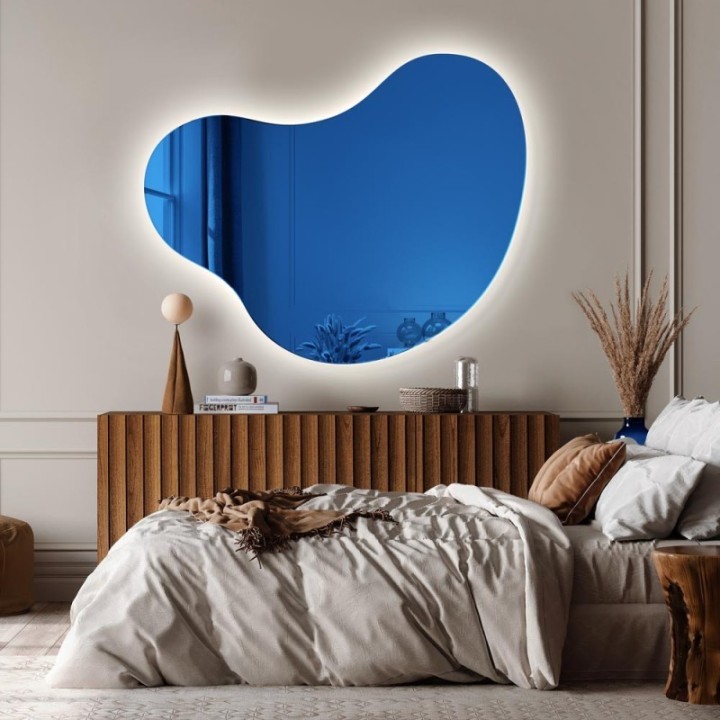 Lustro 100x81 cm GIERADESIGN PLAMA NO.5 4000K niebieskie PLA/5/BL/LED/C/4000K/zw