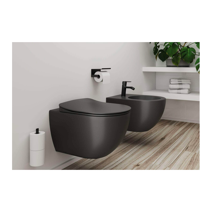 Miska WC z deską bezkołnierzową DEANTE PEONIA antracyt CDEDDZPW