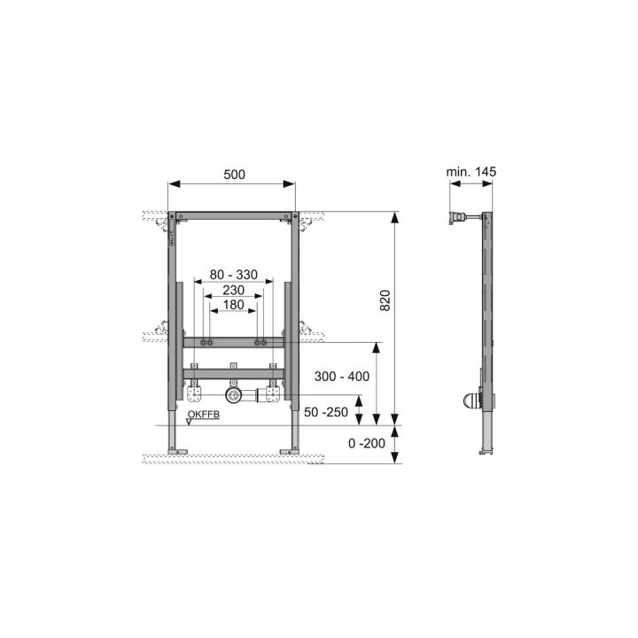 Tece Profil stelaż pod bidet uniwersalny 9330005