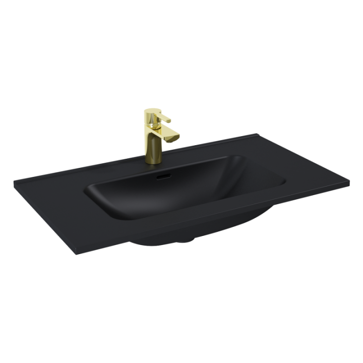Umywalka 81,5x1,8x46,6 cm ELITA SKAPPA 80 z otw. czarny mat 146065