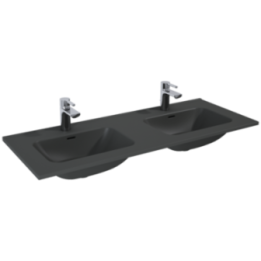 Umywalka 121x1,8x46 cm ELITA SKAPPA 120 DUO z 2 otw. antracyt mat 146076
