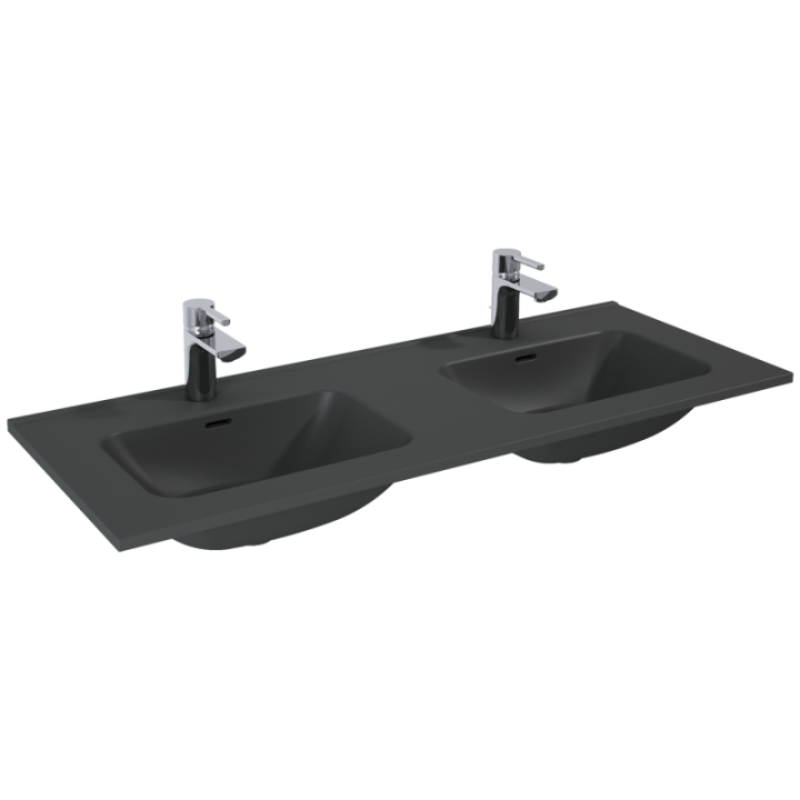 Umywalka 121x1,8x46 cm ELITA SKAPPA 120 DUO z 2 otw. antracyt mat 146076