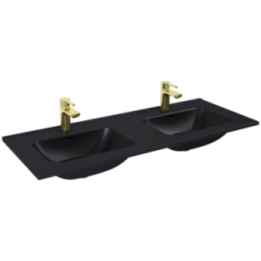 Umywalka 121x1,8x46 cm ELITA SKAPPA 120 DUO z 2 otw. czarny mat 146075