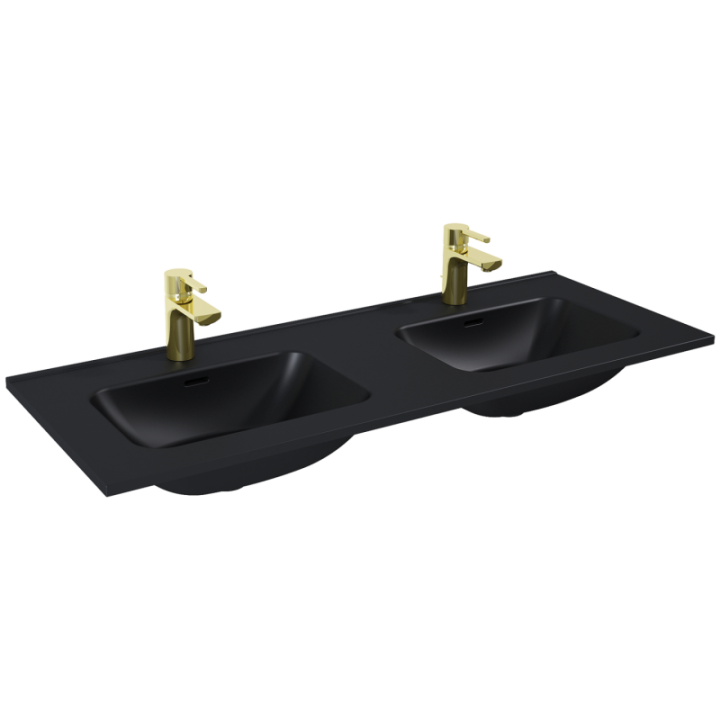 Umywalka 121x1,8x46 cm ELITA SKAPPA 120 DUO z 2 otw. czarny mat 146075