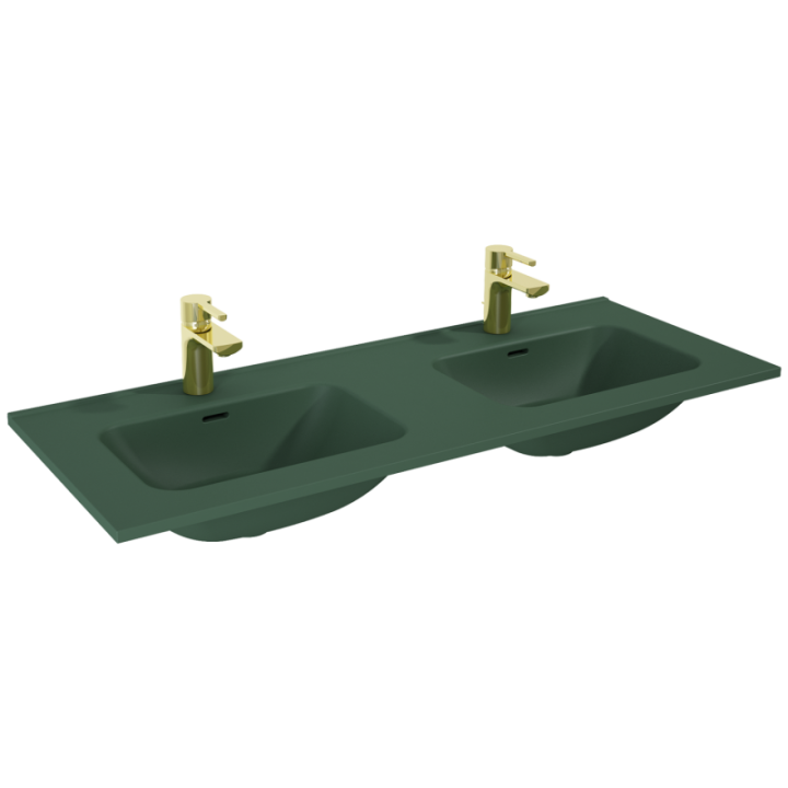 Umywalka 121x1,8x46 cm ELITA SKAPPA 120 DUO z 2 otw. forest green matt 146073
