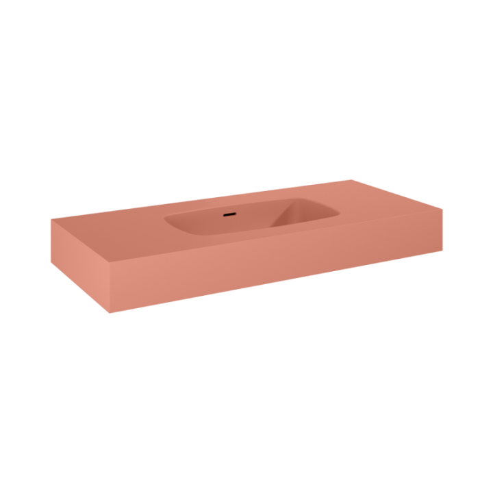 Umywalka ścienna 100,6x12x46 cm ELITA DIMPLE 100 terra pink matt 168867