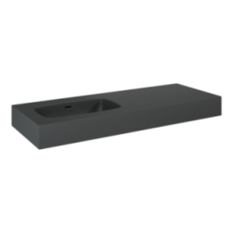 Umywalka ścienna 121x12x46 cm ELITA DIMPLE 120 z lewej antracyt mat 168870