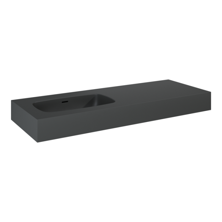 Umywalka ścienna 121x12x46 cm ELITA DIMPLE 120 z lewej antracyt mat 168870