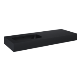 Umywalka ścienna 121x12x46 cm ELITA DIMPLE 120 z lewej czarny mat 168871