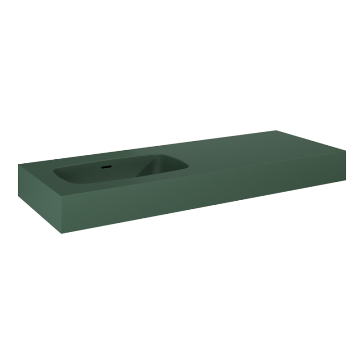 Umywalka 121x12x46 cm ELITA DIMPLE 120 z lewej forest green matt 168872