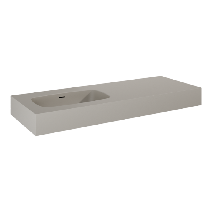 Umywalka ścienna 121x12x46 cm ELITA DIMPLE 120 z lewej fume matt 168874