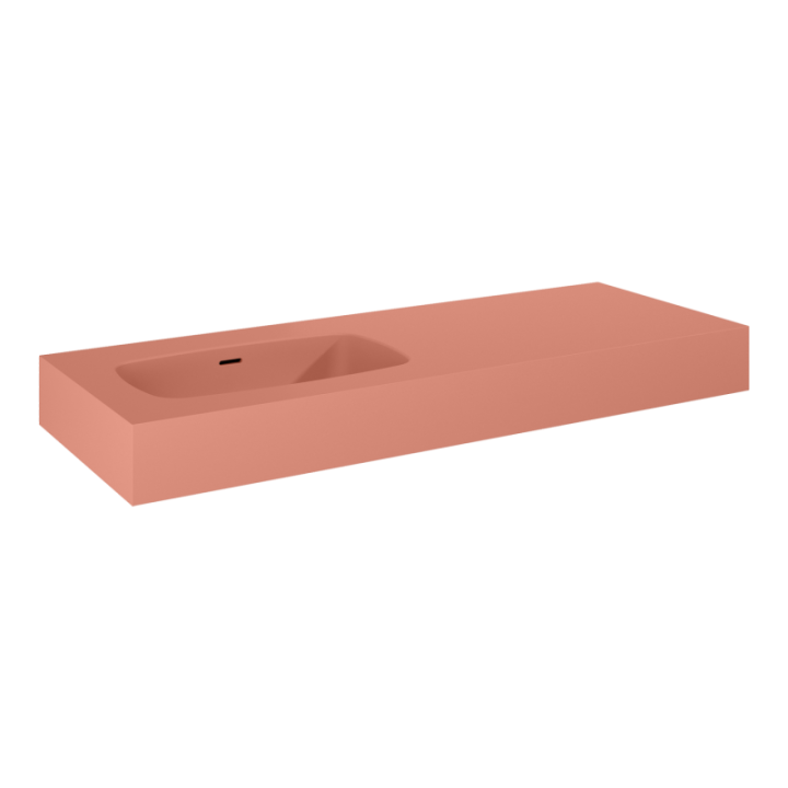 Umywalka 121x12x46 cm ELITA DIMPLE 120 z lewej terra pink matt 168875
