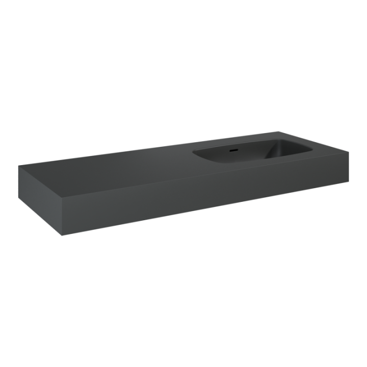 Umywalka 121x12x46 cm ELITA DIMPLE 120 z prawej antracyt mat 168878
