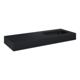 Umywalka 121x12x46 cm ELITA DIMPLE 120 z prawej czarny mat 168879