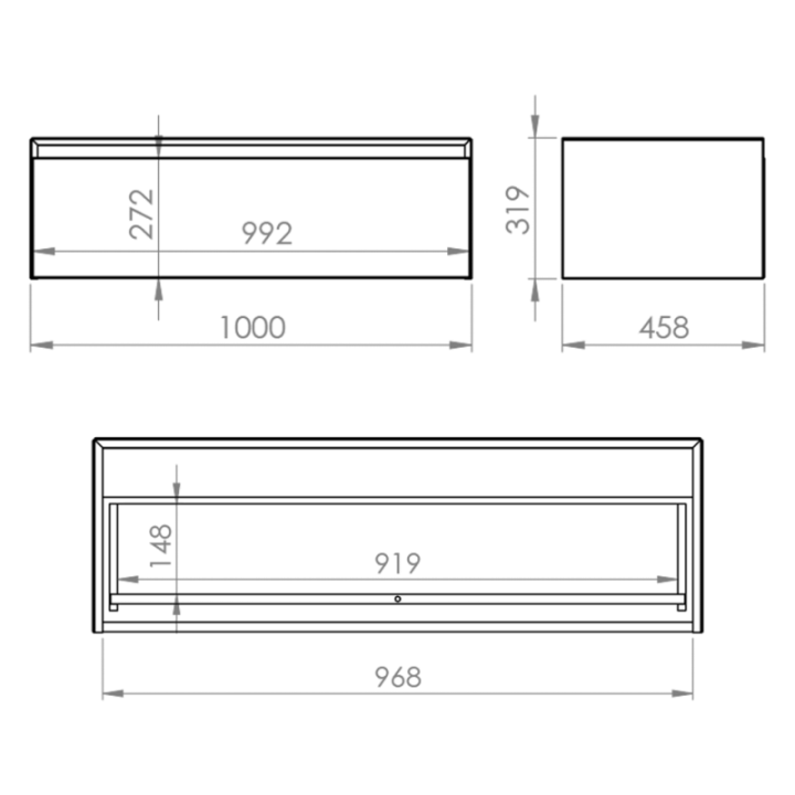 Komoda z blatem 100x31,9x45,8 cm ELITA SPLIT 100 1S antracyt mat 168940