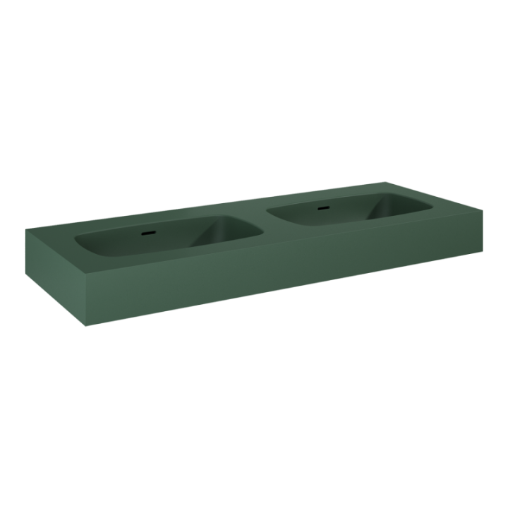 Umywalka 121x12x46 cm ELITA DIMPLE 120 DUO bez otw. forest green matt 168889