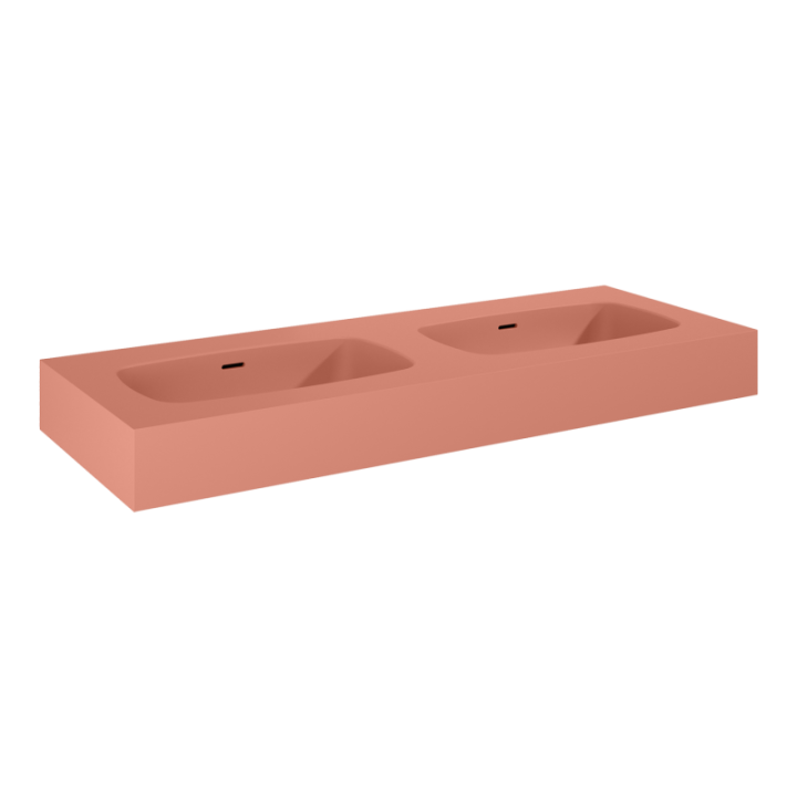 Umywalka 121x12x46 cm ELITA DIMPLE 120 DUO bez otw. terra pink matt 168892