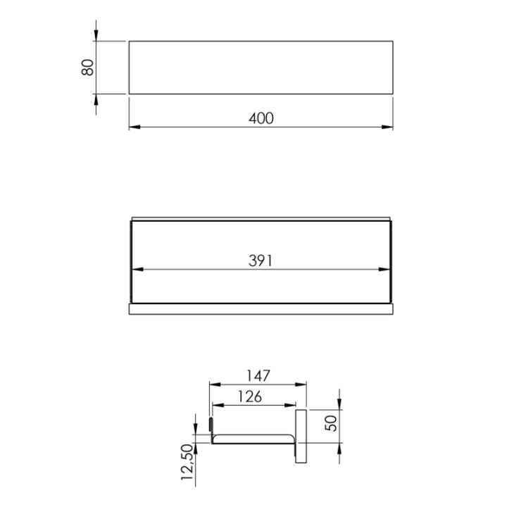 Półka ELITA FOR ALL 40 fume matt 168787