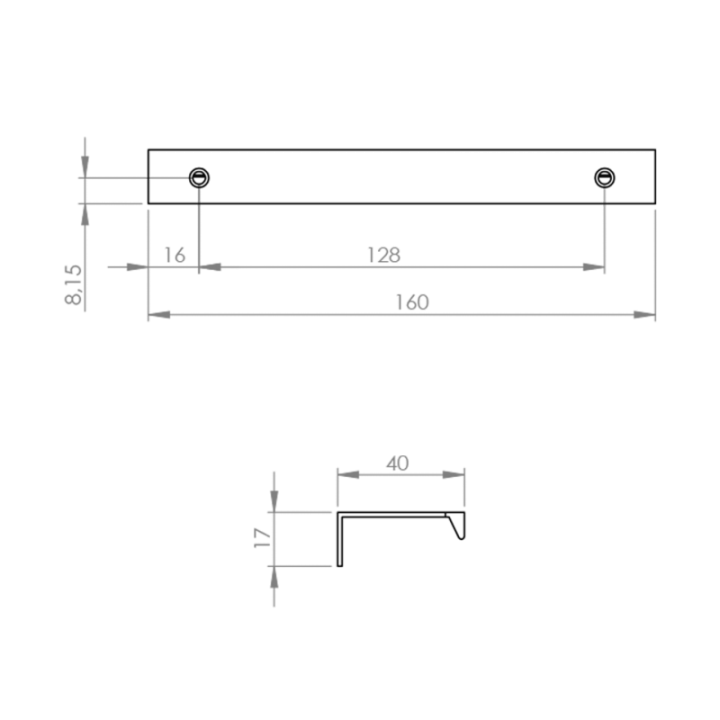 Uchwyt ELITA STREET PLUS R128 złoty 168904
