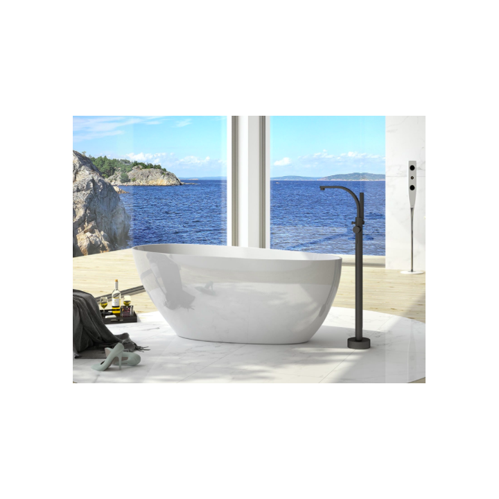 Wanna 170x72 cm BESCO GOYA korek grafit bez otw. biały mat WMMB-170GGR