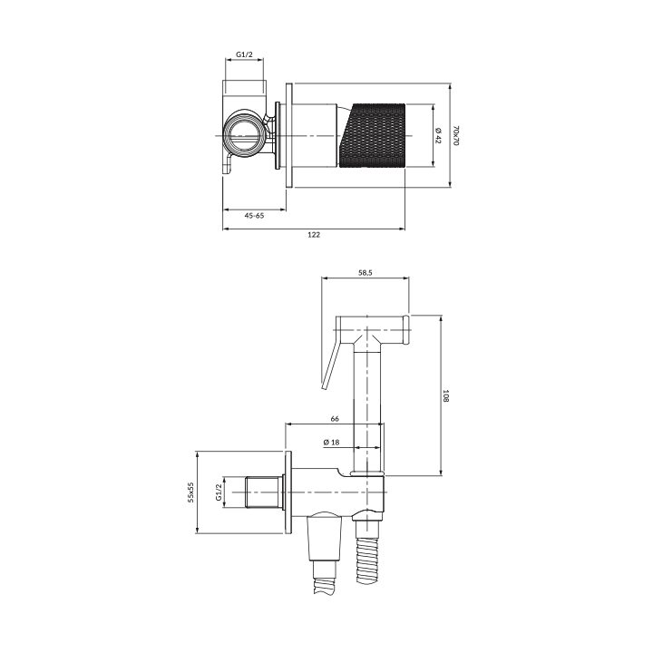 System bidetowy podtynkowy OMNIRES CONTOUR chrom SYSCTBI1CR