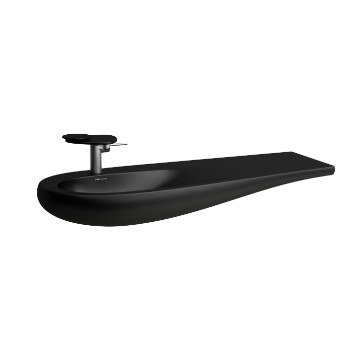 Umywalka Laufen IL Bagno Alessi One 1200x500/350 mm bez otw. czarny mat H8149737161091