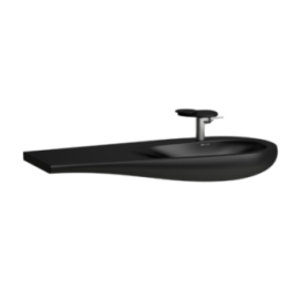 Umywalka ścienna z blatem po lewej Laufen IL Bagno Alessi One 1200x500/350 mm z 1 otw. czarny mat H8149747161041