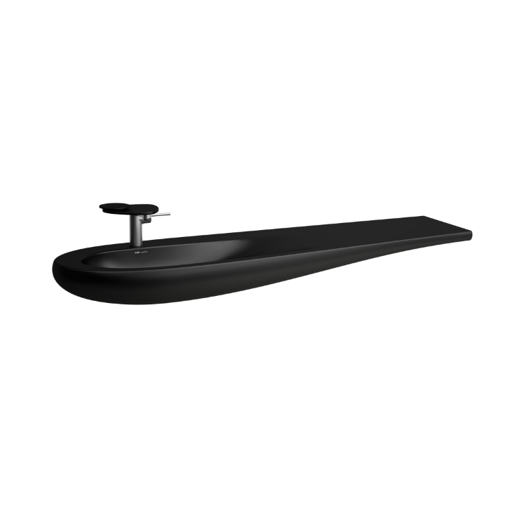 Umywalka Laufen IL Bagno Alessi One 1600x500/350 mm bez otw. czarny mat H8149717161091