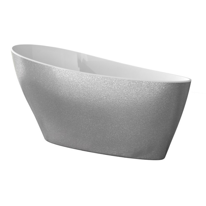 WANNA WOLNOSTOJĄCA BESCO KEYA GLAM 165X70CM SREBRNA WAM-165-KS