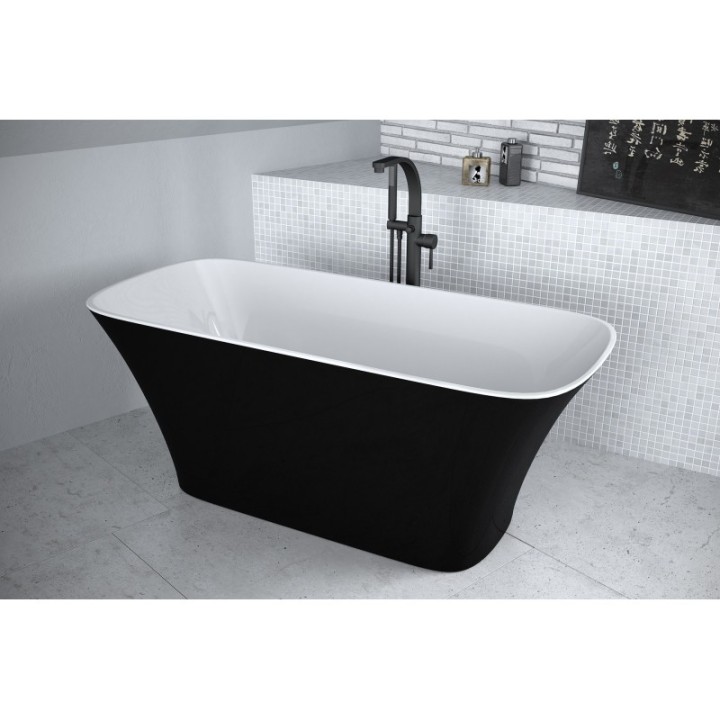 WANNA WOLNOSTOJĄCA BESCO ASSOS B&W 160X70CM BLACK&WHITE WMD-160-ABW