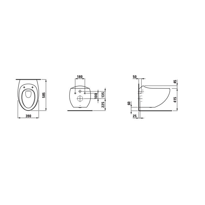 Miska WC Laufen IL Bagno Alessi 390x585 mm RIMLESS caffe mat H8209711880001
