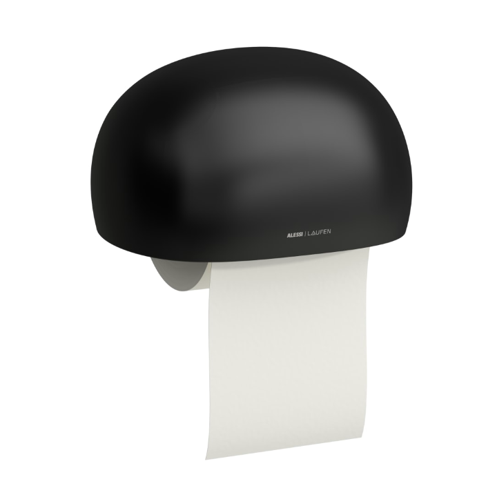 Ceramiczny pojemnik na papier toaletowy Laufen IL Bagno Alessi czarny mat H8709707160001