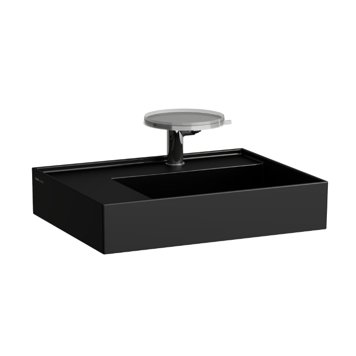 Umywalka Laufen Kartell 600x460 mm blat po lewej z 3 otw. czarny połysk H8103350201581