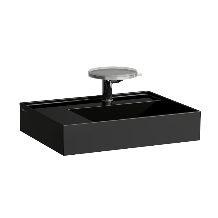 Umywalka Laufen Kartell 600x460 mm blat po lewej z otw. czarny połysk H8103350201111