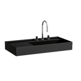 Umywalka Laufen Kartell 900x460 mm blat po lewej bez otw. czarny połysk H8103390201121