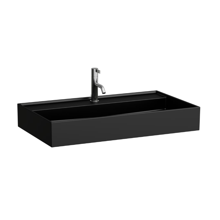 Umywalka 800x460 mm LAUFEN KARTELL z otw. czarny połysk H8103360201041