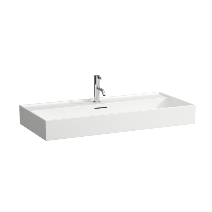 Umywalka szlifowana 1000x460 mm LAUFEN KARTELL z 2 otw. czarny połysk H8163370201071