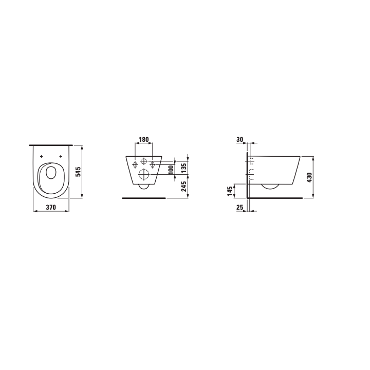 Miska WC silent flush 370x545 mm LAUFEN KARTELL rimless biała H8213310000001