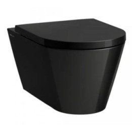 Miska WC silent flush 370x545 mm LAUFEN KARTELL rimless czarny połysk H8213310200001