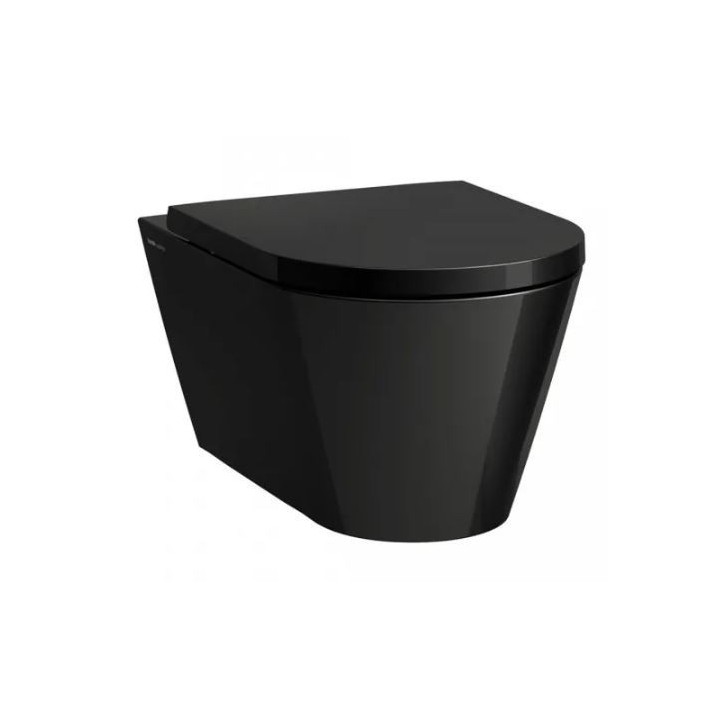 Miska WC silent flush 370x545 mm LAUFEN KARTELL rimless czarny połysk H8213310200001
