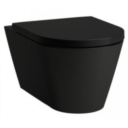 Miska WC silent flush 370x545 mm LAUFEN KARTELL rimless czarny mat H8213317160001