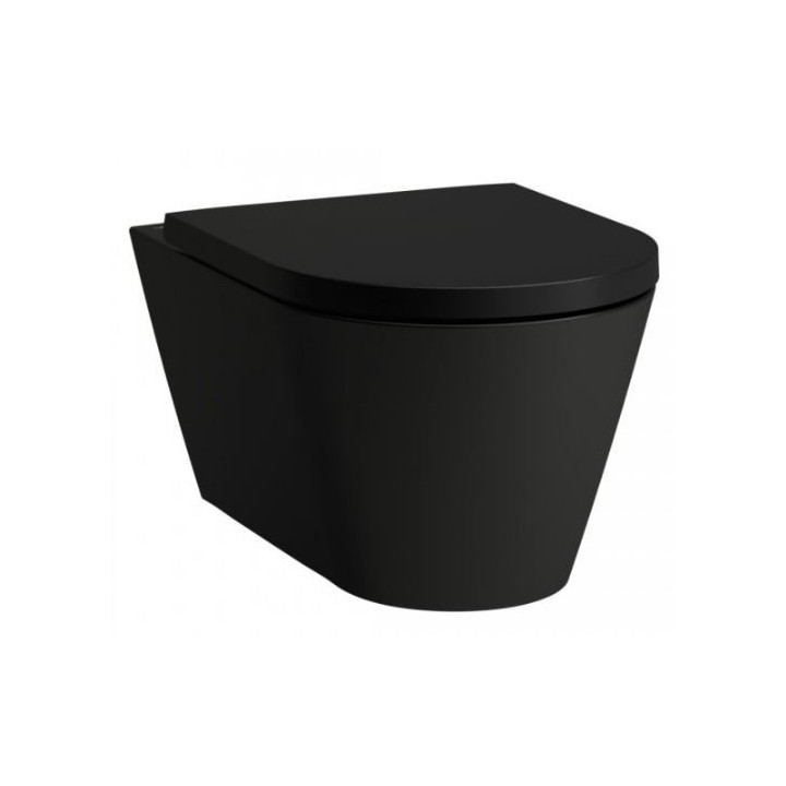 Miska WC silent flush 370x545 mm LAUFEN KARTELL rimless czarny mat H8213317160001