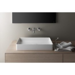 Umywalka 600x340 mm Laufen Living Square bez otw. czarny mat H8114347161121