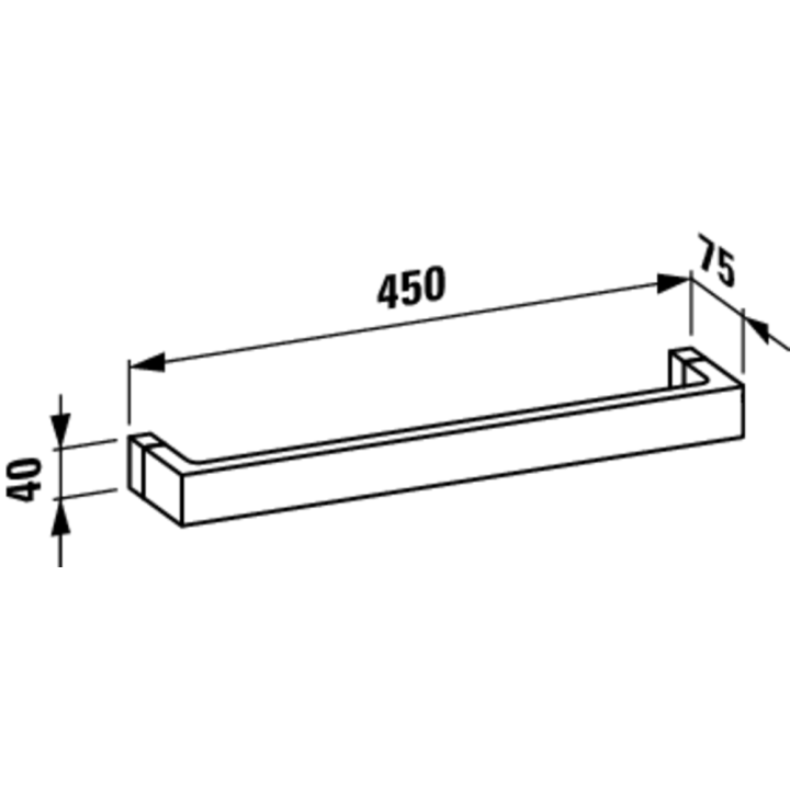Wieszak na ręcznik 450 mm LAUFEN KARTELL pomarańczowy H3813310820001