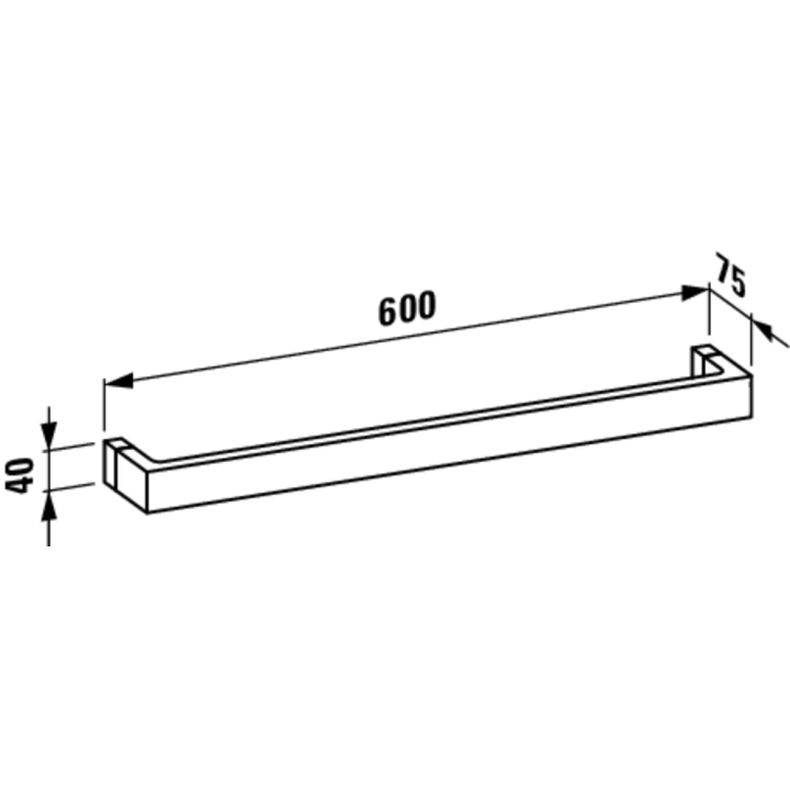Wieszak na ręcznik 600 mm LAUFEN KARTELL szary dymiony H3813320850001