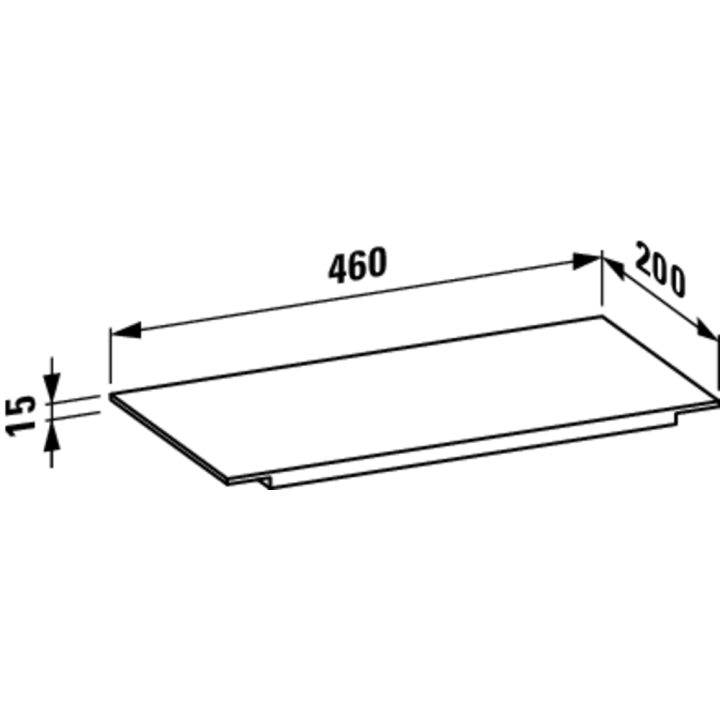Półka na umywalkę 460x200x15 mm Laufen Kartell szary dymiony H3853310850001