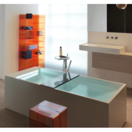 Półka na wannę 750x250x15 mm Laufen Kartell szary dymiony H3853320850001