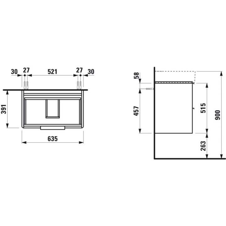 Szafka podumywalkowa 63,5x39x53 cm LAUFEN BASE biały mat H4023121102601