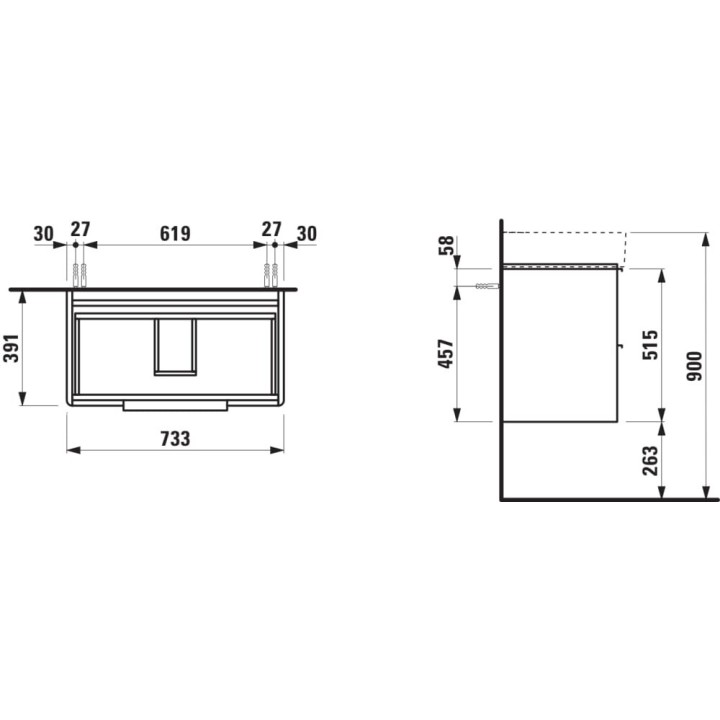 Szafka podumywalkowa 73,5x39x53 cm LAUFEN BASE jasny wiąz H4023521102621