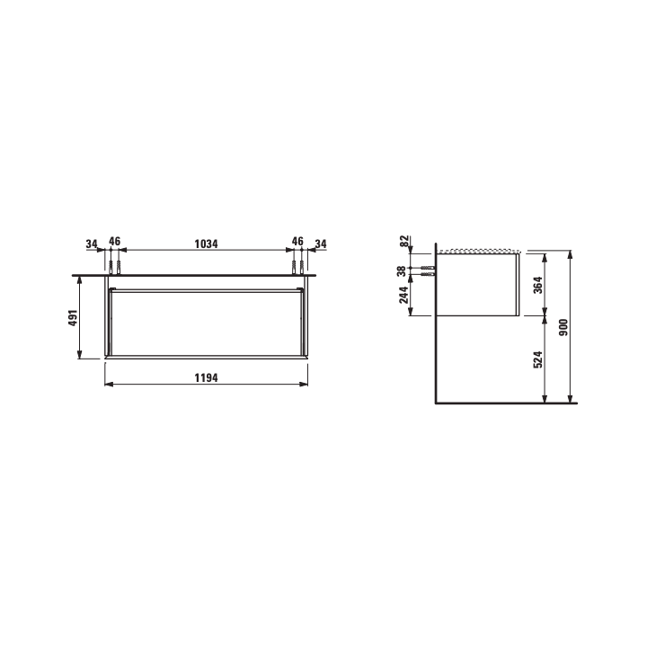 Szafka podumywalkowa 1195x490 mm LAUFEN ILBAGNOALESSI terracotta H4304410972691